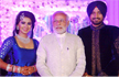 PM Narendra Modi attends Harbhajan Singh-Geeta Basras reception